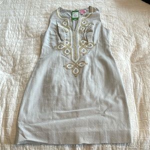 Lilly Pulitzer- MILA SHIFT dress. Seaside grey. Size 4